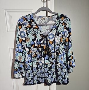 Crown And Ivy Blue Blouse